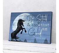 YAASIMOULE Be Still And Know That I Am God Horse Canvas Prints Wall Art