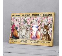YAASIMOULE Be Strong Be Brave Be Humble Farmer Animal Canvas Prints