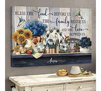YAASIMOULE Beautiful Dinner Table Bless the food before us & the love between us Jesus Landscape Canvas Print Wall Art