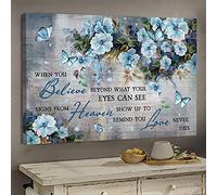 YAASIMOULE Beautiful flower Signs from heaven show up to remind you love never dies Heaven Landscape Canvas Print Wall Art