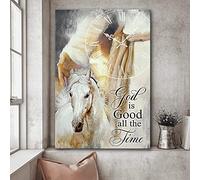 YAASIMOULE Beautiful horse God is good all the time Jesus Portrait Canvas Print Wall Art