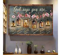YAASIMOULE Beautiful old lamps God says you are Jesus Landscape Canvas Print Wall Art