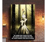 YAASIMOULE Beautiful woman holding butterfly My mind still talks to you Heaven Portrait Canvas Print Wall Art