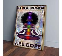 YAASIMOULE Black Women Are Dope Hippie Girl Canvas Prints Wall Art