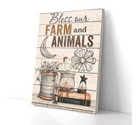 YAASIMOULE Bless Our Farm And Animals Farmer Canvas Prints Wall Art
