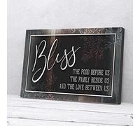 YAASIMOULE Bless The Food Before Us Black Canvas Prints Wall Art