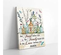 YAASIMOULE Bless The Food Before Us Dragonfly Canvas Wall Art