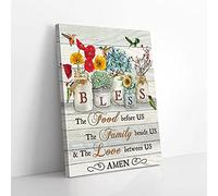YAASIMOULE Bless The Food Before Us Hummingbird Canvas Wall Art