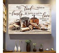 YAASIMOULE Bless the food before us, the love between us Jesus Landscape Canvas Print Wall Art
