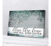 YAASIMOULE Bless This Home And All Who Enter Canvas Prints Wall Art