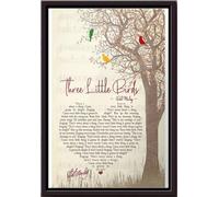 YAASIMOULE Bob Marley Three Little Birds Lyrics Signature Poster Framed Matte Canvas