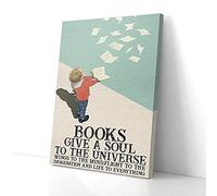 YAASIMOULE Books Give A Soul To The Universe Boy Reading Canvas Prints Wall Art