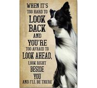 YAASIMOULE Border Collie Poster & Canvas When It's Too Hard To Look Back Wall Art Home Decor Mother's Day Father's Gift For Dog Mom Dad Lover