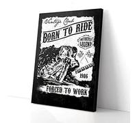 YAASIMOULE Born To Ride Forced To Work Biker Canvas Prints Wall Art