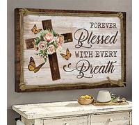 YAASIMOULE Butterfly Forever blessed with every breath Jesus Landscape Canvas Print Wall Art