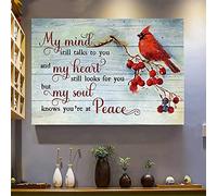 YAASIMOULE Cardinal in winter My mind still talks to you Heaven Landscape Canvas Print Wall Art