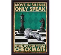 YAASIMOULE Chess Move In Silence Only Speak When Its Time To Say Checkmate Poster Framed Matte Canvas