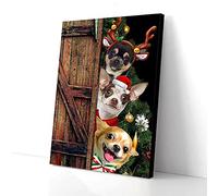 YAASIMOULE Chihuahua Dogs Christmas Canvas Prints