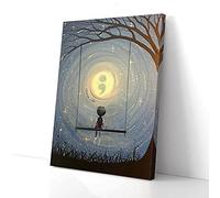YAASIMOULE Choose Life Little Girl Before The Sky Night Canvas Prints Wall Art