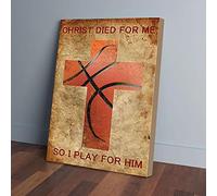 YAASIMOULE Christ Died For Me So I Play For Him Basketball Canvas Prints Wall Art