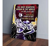 YAASIMOULE Coffee Black Girl The Most Beautiful Woman In The World Canvas Prints