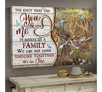 YAASIMOULE Couple deer The knot ties you & me makes us family Couple Landscape Canvas Print Wall Art