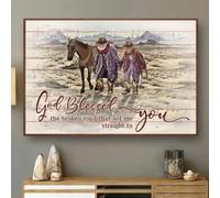 YAASIMOULE Cowboy God Bless The Broken Road Canvas Prints