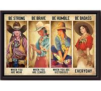 YAASIMOULE Cowgirl If You Are Not Afraid Poster Animal Wall Art Gift For Horse Lover Rider Cowboy Farmhouse Decor Canvas Gallery Wrapped Framed Idea Prints