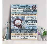 YAASIMOULE Dad to daughter Boat steering wheel Always remember how much I love you Family Portrait Canvas Print Wall Art