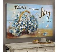 YAASIMOULE Daisy basket Today I choose joy Jesus Landscape Canvas Print Wall Art