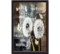 YAASIMOULE Darling What If You Fly Vintage Poster Decor Wall Art Gift For Nature Lover Butterflies Flowers Dandelion Gardener Framed Matte Canvas Prints
