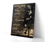 YAASIMOULE Dear Dad Daughter Butterfly Canvas Prints Wall Art