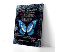 YAASIMOULE Dear Daughter In My Eyes Butterfly Canvas Prints Wall Art