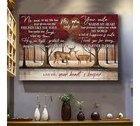 YAASIMOULE Deer Thank you for being my partner in crime Couple Landscape Canvas Print Wall Art