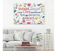 YAASIMOULE Delight yourself in the Lord, and he will give you the desires of your heart Psalm 37:4 canvas wall art