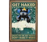 YAASIMOULE Diving Cat Get Naked Unless You Are Just Visiting Don't Make It Weird Poster