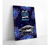 YAASIMOULE Do All Things With Kindness Shark Canvas Prints Wall Art