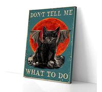 YAASIMOULE Don’t Tell Me What To Do Bat Black Cat Canvas Prints Wall Art