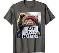 YAASIMOULE Donald 2024 Cat Lives Matter Funny Cat Quotes Unisex T-Shirt Multicolour