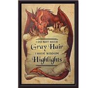 YAASIMOULE Dragon I Do Not Have Gray Hair Wisdom Highlights Poster Framed Matte Canvas