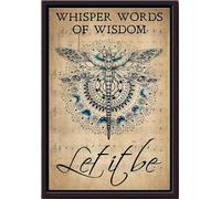 YAASIMOULE Dragonfly Music Sheet Let It Be Poster Framed Matte Canvas
