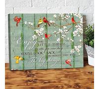 YAASIMOULE Enjoy The Little Things Blossom Flower Cardinal Canvas Wall Art