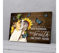 YAASIMOULE Every Day Is A New Beginning Take A Deep Breath Bulldog Canvas Prints