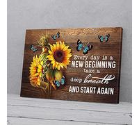YAASIMOULE Every Day Is A New Beginning Take A Deep Breath Butterfly Canvas Prints