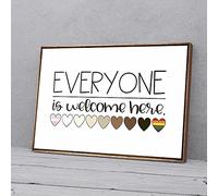 YAASIMOULE Everyone Is Welcome Here Heart LGBT Canvas Prints Wall Art