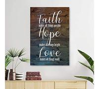 YAASIMOULE Faith makes all things possible Hope makes all things bright Wall art canvas