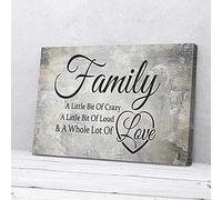 YAASIMOULE Family A Little Bit Of Crazy A Whole Of Love Wood Frame Canvas Prints Wall Art