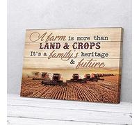 YAASIMOULE Family’s Heritage And Future Tractor Field Farmer Canvas Prints Wall Art