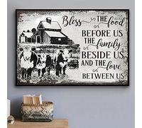 YAASIMOULE Farm Cow Farmhouse Bless The Food Canvas Prints