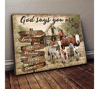 YAASIMOULE Farmer God says you are Jesus Landscape Canvas Print Wall Art